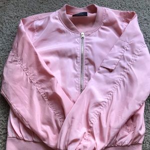Baby pink bomber jacket